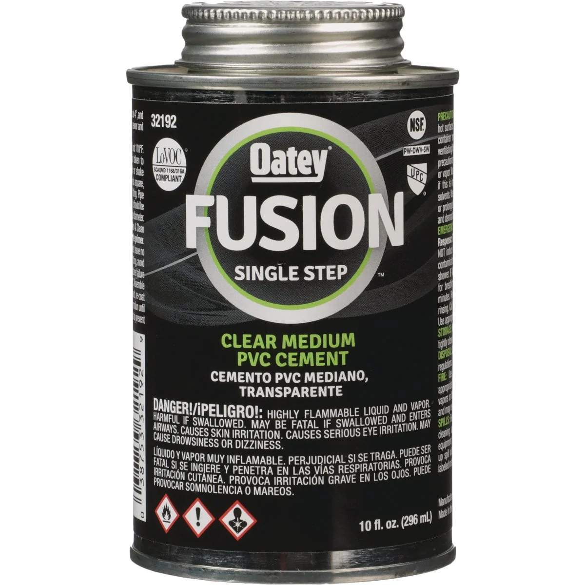 High-Performance Oatey FUSION 10 Oz. Single-Step Medium Bodied Clear Priming PVC Cement Expertly Made