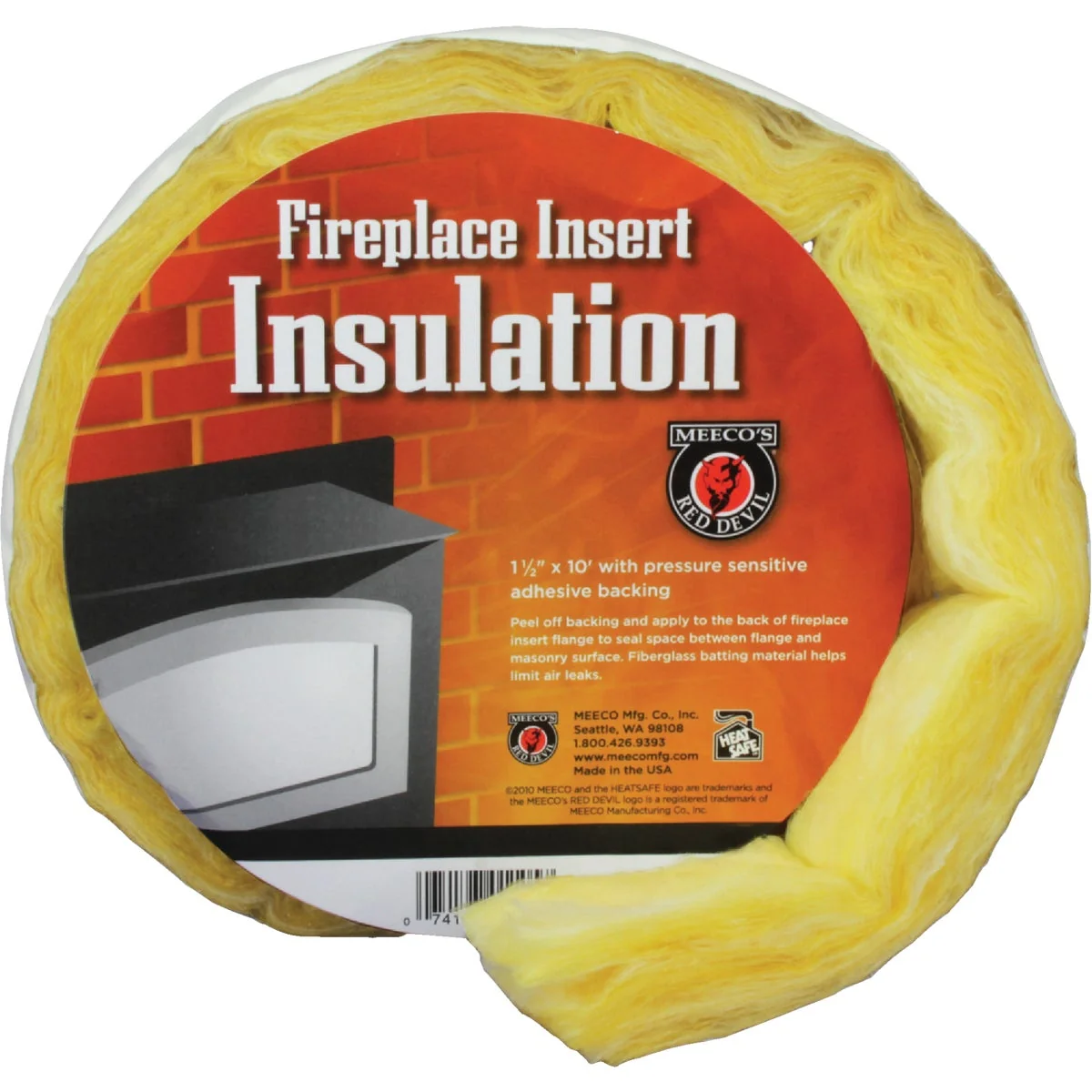 Green Meeco’s Red Devil 1-1 2 In. x 10 Ft. Fiberglass Fireplace Insert Insulation Eco-Friendly