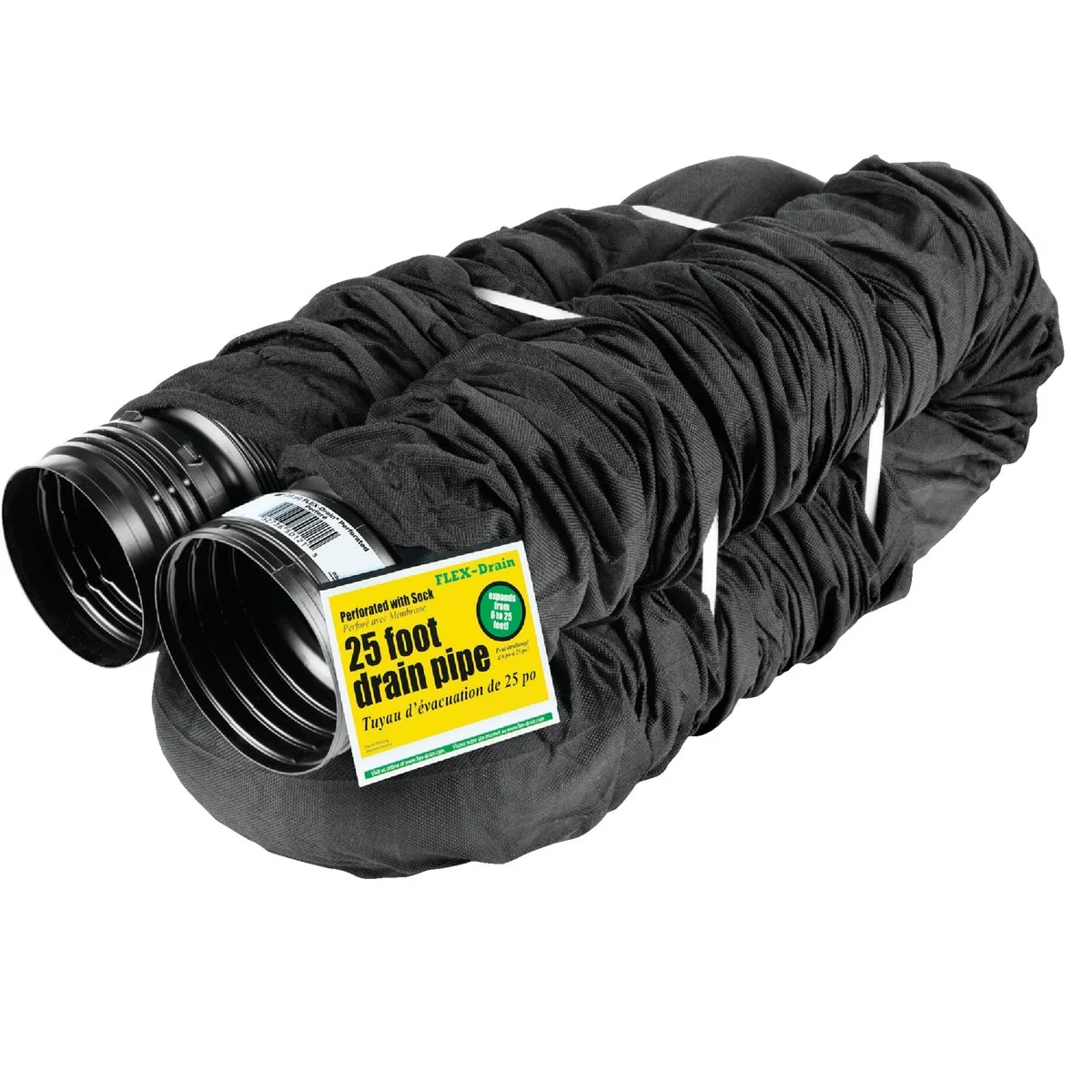 Premium Amerimax FLEX-Drain 4 In. X 25 Ft. Expandable Perforated Drainage Pipe with Sock Smart
