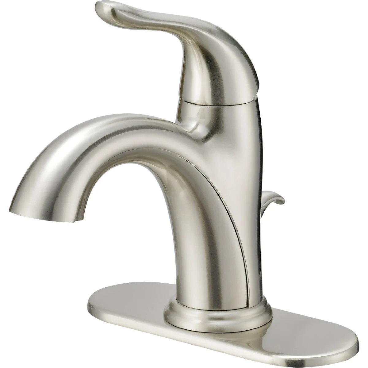 Sophisticated Home Impressions Brushed Nickel 1-Handle Lever 4 In. Centerset Bathroom Faucet with Pop-Up Prestigious