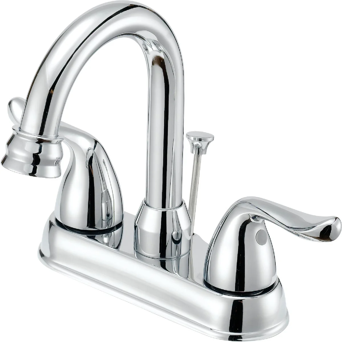 Organic Home Impressions Chrome 2-Handle Lever 4 In. Centerset Hi-Arc Bathroom Faucet with Pop-Up High-Quality