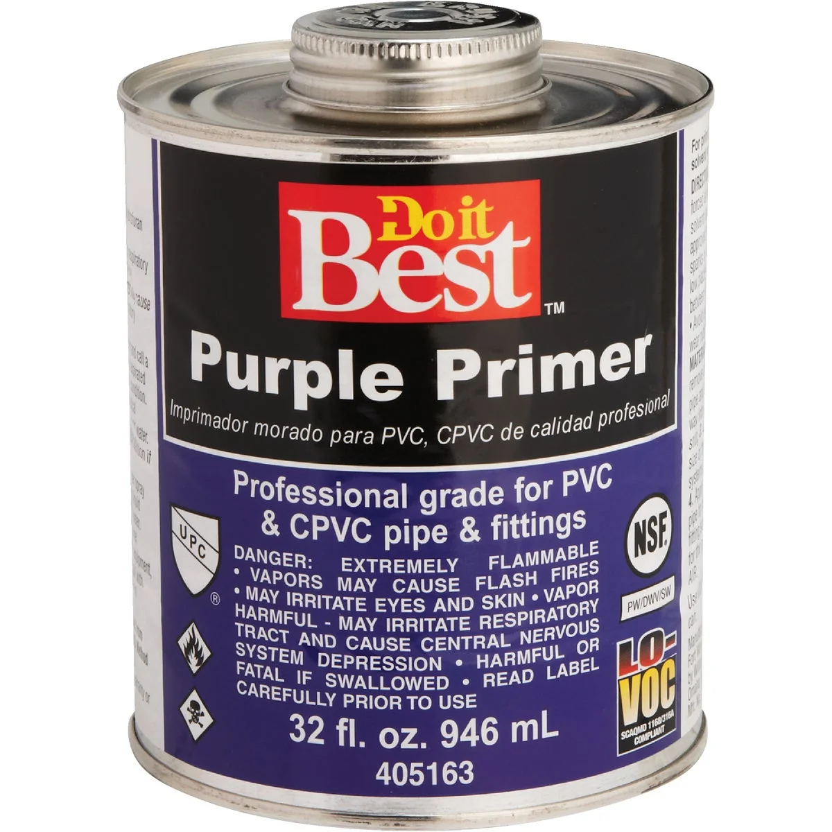 Pure Do it 32 Oz. Purple Pipe and Fitting Primer for PVC CPVC Secure