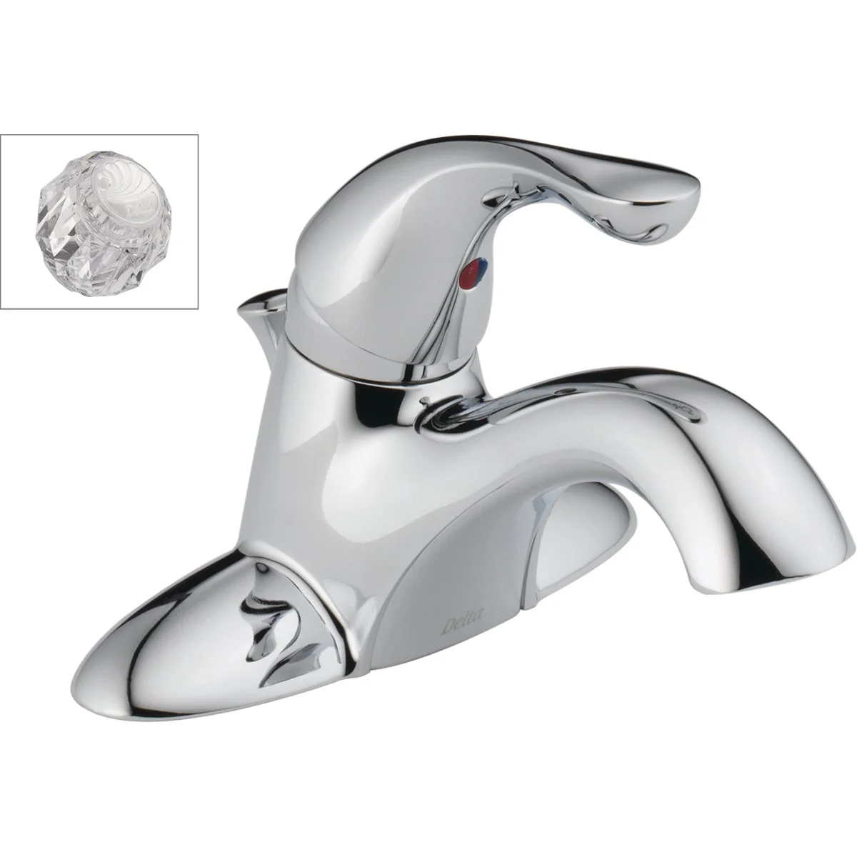 Premium Material Delta Classic Chrome 1-Handle Lever 4 In. Centerset Bathroom Faucet with Pop-Up Lightweight