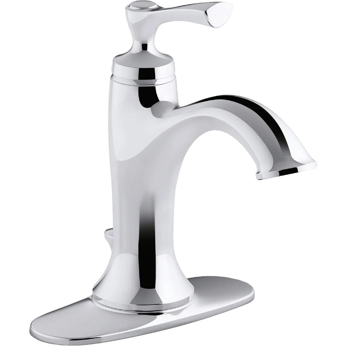Detailed Kohler Elliston Chrome 1-Handle Lever 4 In. Centerset Bathroom Faucet with Pop-Up Lightweight