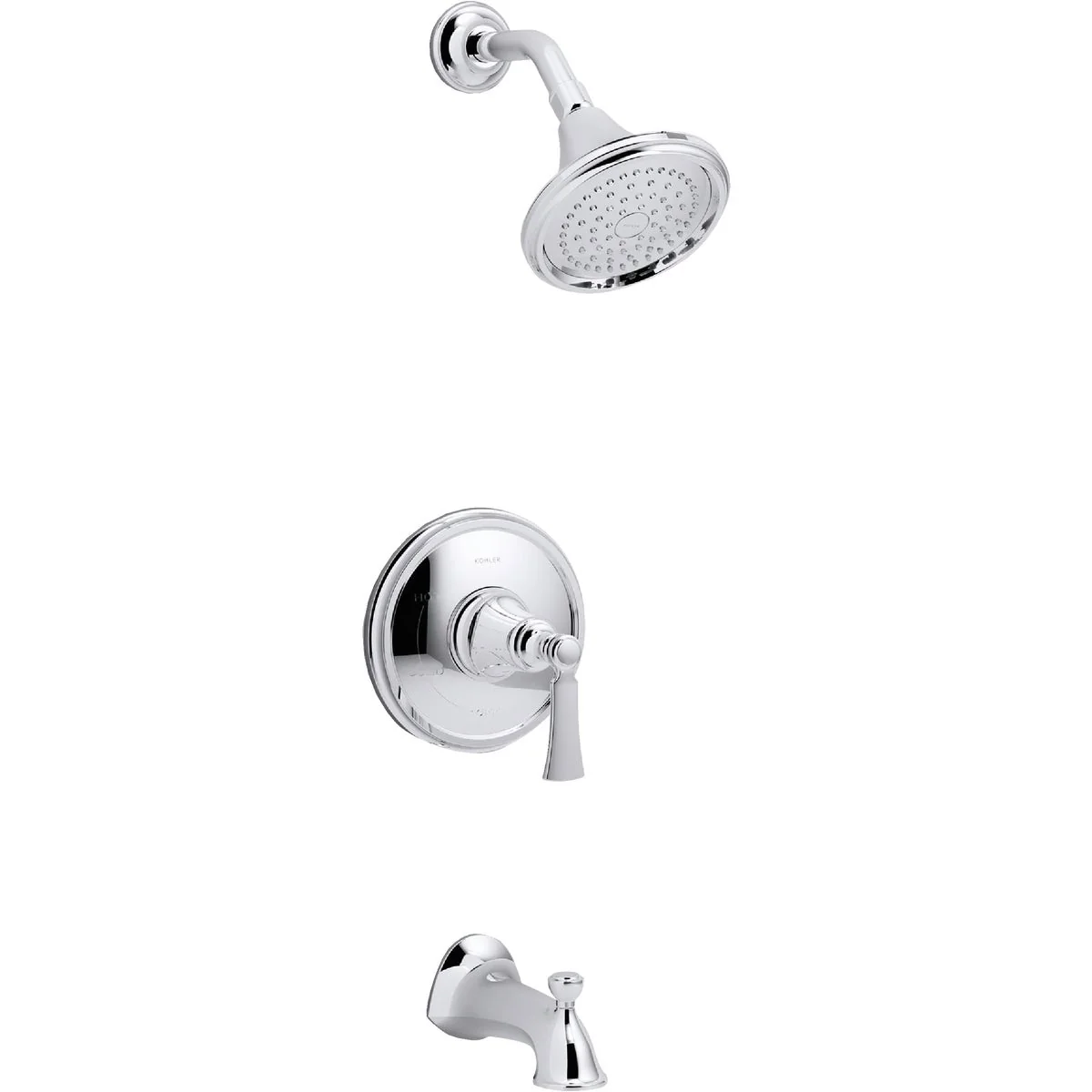 Elegant Kohler Elliston Chrome Single-Handle Lever Tub Shower Faucet Versatile