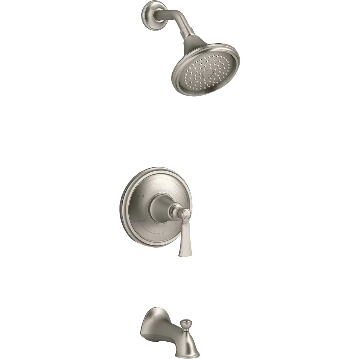 High-Performance Kohler Elliston Brushed Nickel Single-Handle Lever Tub Shower Faucet Soft