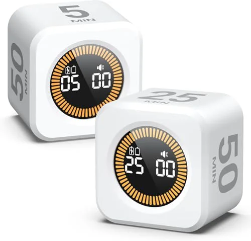 Recyclable 2 Pack KADAMS Pomodoro Cube Timer Productivity Visual Timer 2 Count Trusted