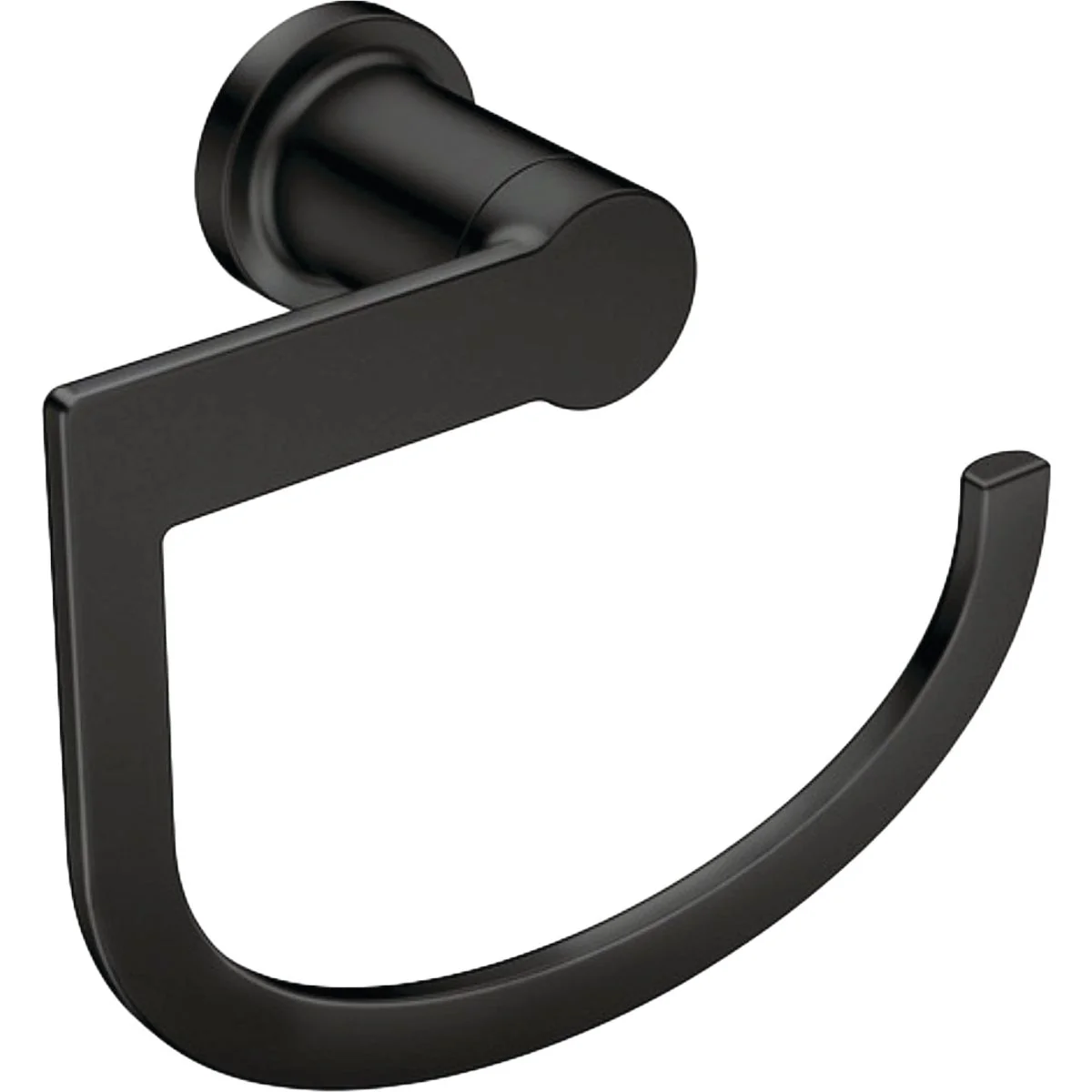 Trusted Moen Rinza Matte Black Finished Zinc Towel Ring Natural