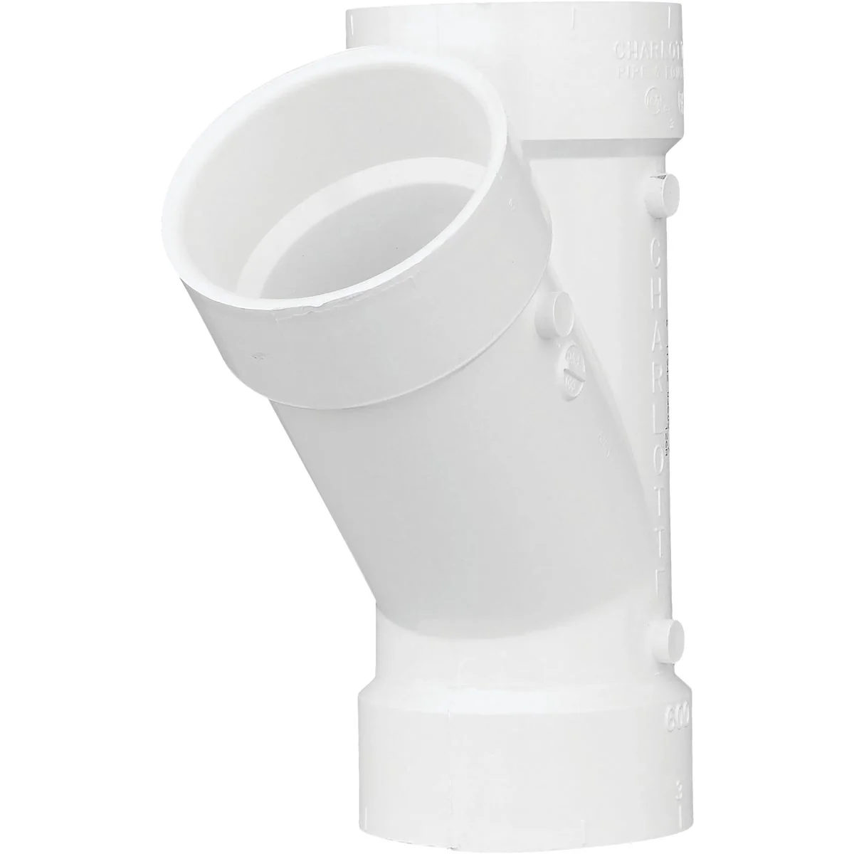 Fashionable Charlotte Pipe 3 In. Schedule 40 DWV Hub PVC Wye Solid