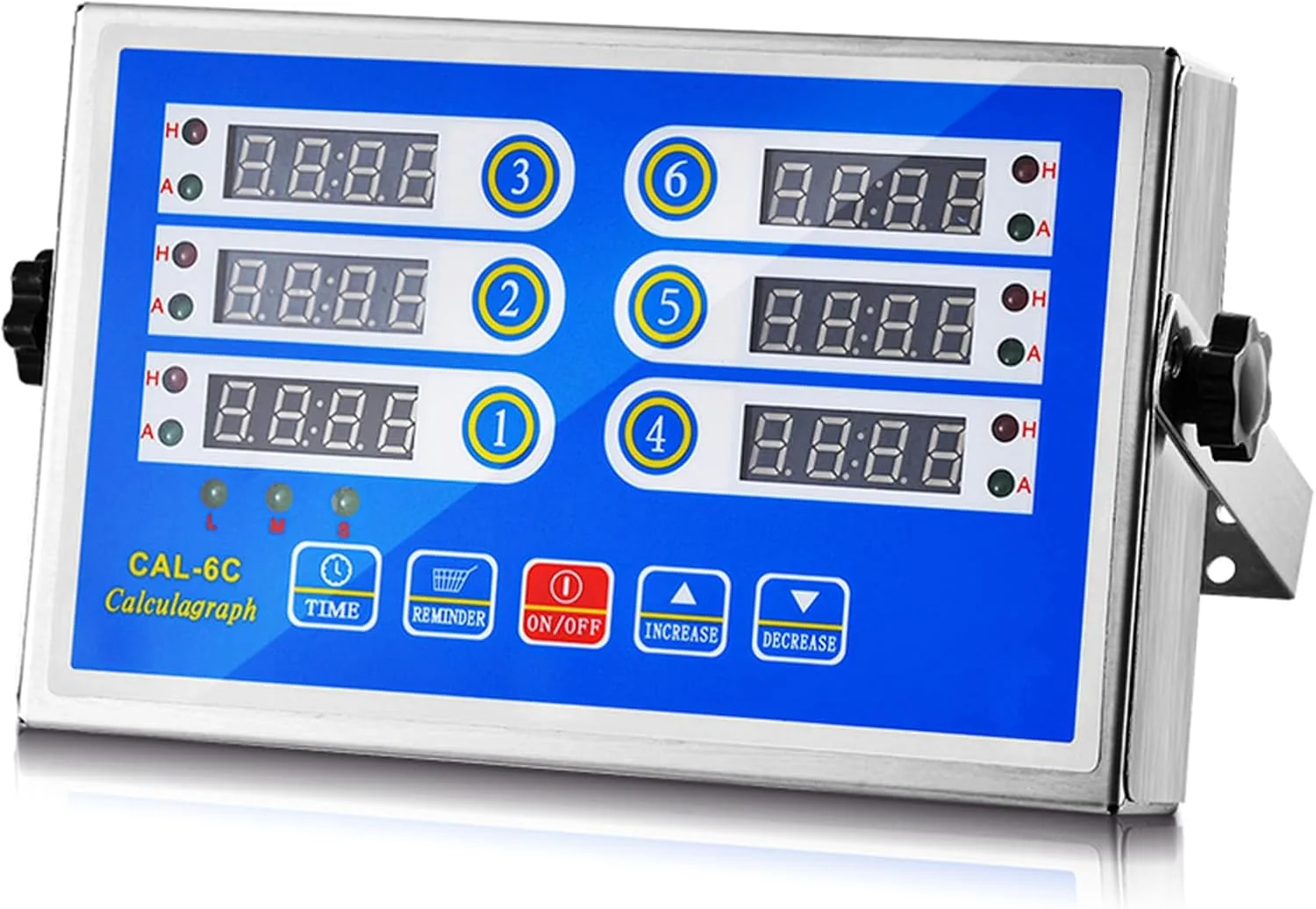Smart Commercial 6 Channel Kitchen Timer Cooking Countdown with Clear Display Loud Ring Alarm Reminder for Restaurant Multiple Events Exclusive