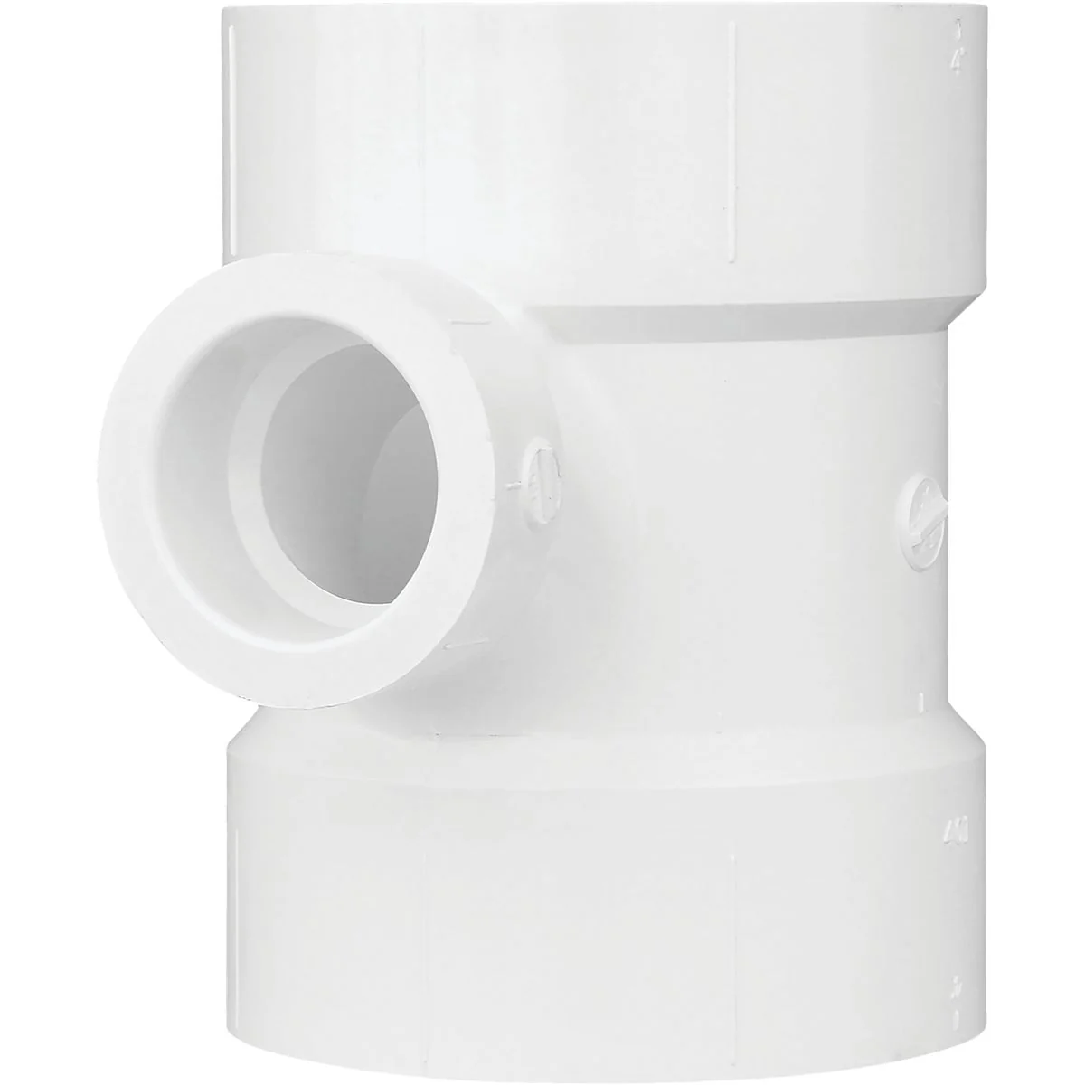 Elite Charlotte Pipe 4 In. x 1-1 2 In. Reducing Sanitary PVC Tee Traditional