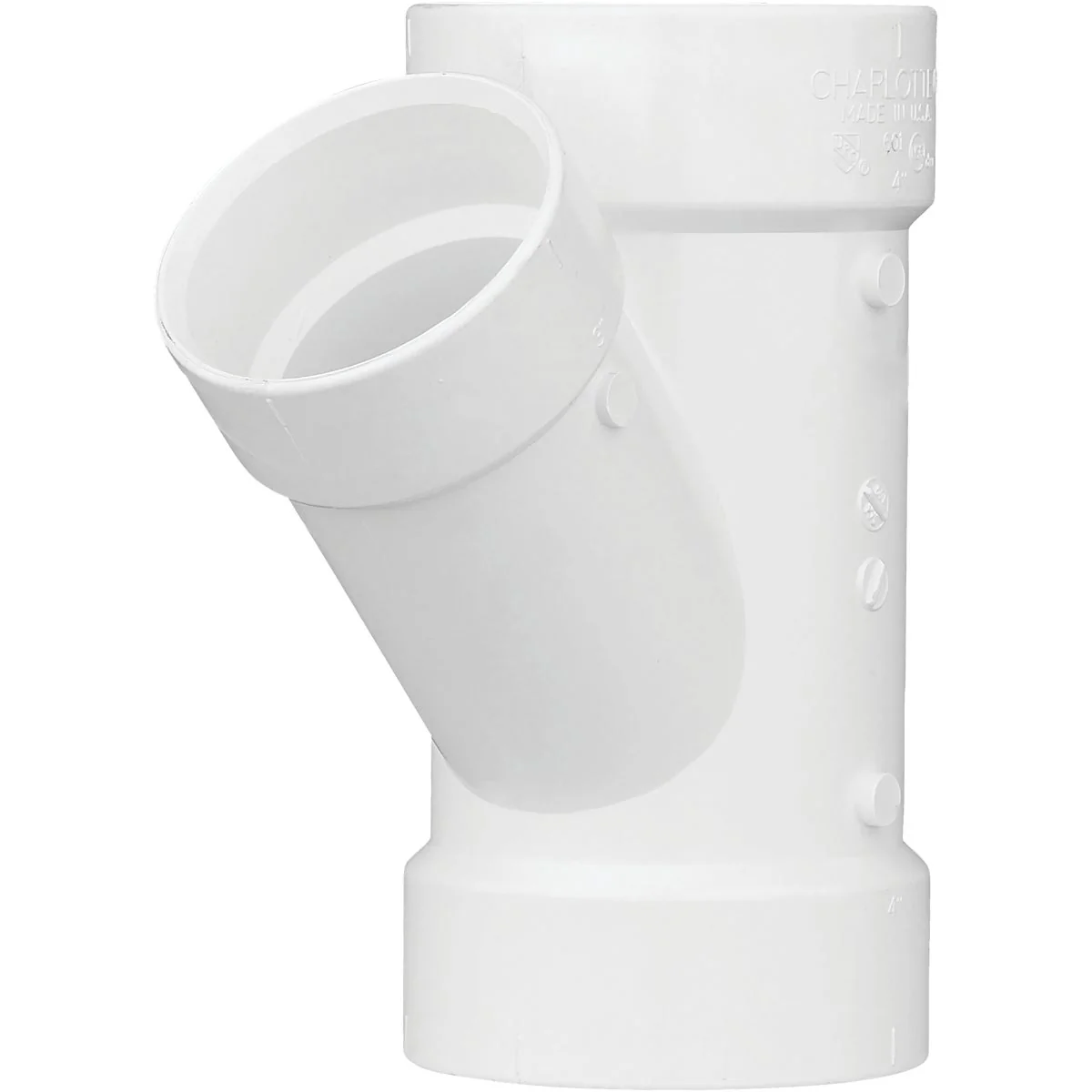 Top-Quality Charlotte Pipe 4 In. x 3 In. Schedule 40 DWV Reducing PVC Wye High-Quality
