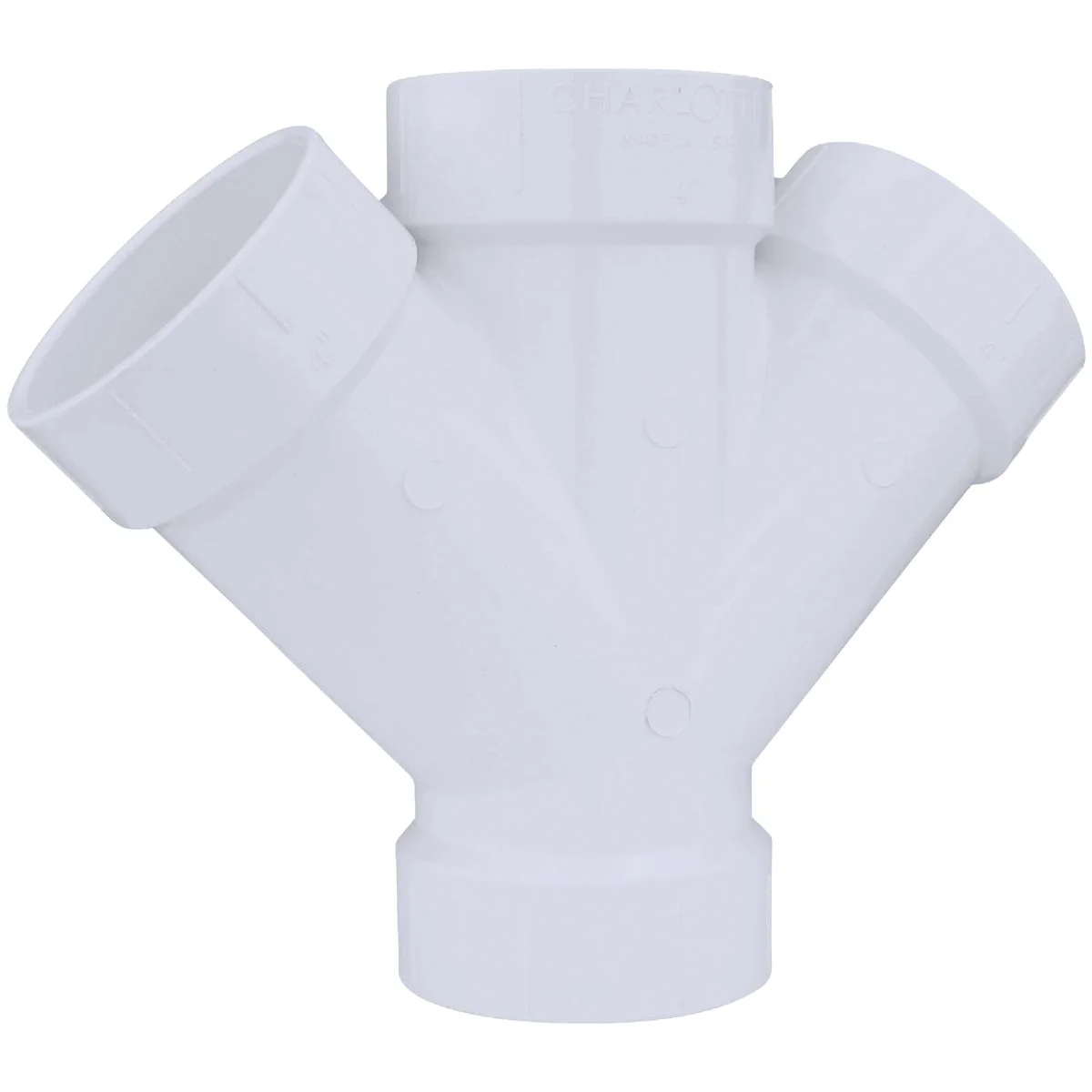 Traditional Charlotte Pipe 4 In. Schedule 40 DWV PVC Double Wye Genuine