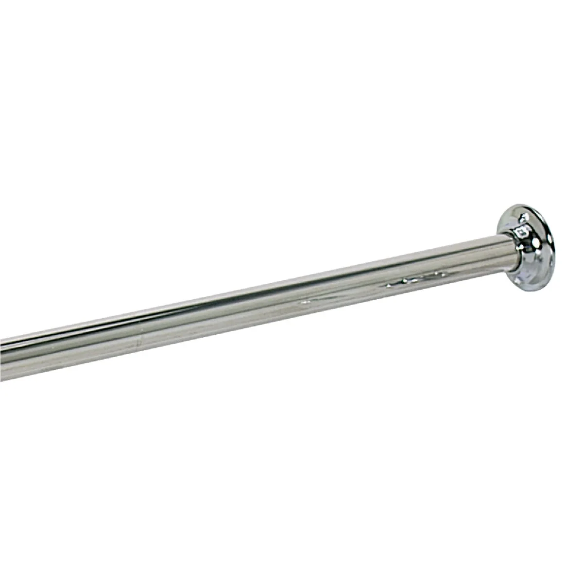 Fashionable Jones Stephens Straight 60 In. Fixed Shower Rod with Flanges in Chrome World-Class