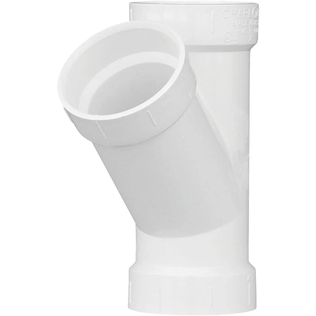 Certified Charlotte Pipe 2 In. Schedule 40 DWV Hub PVC Wye Fashionable