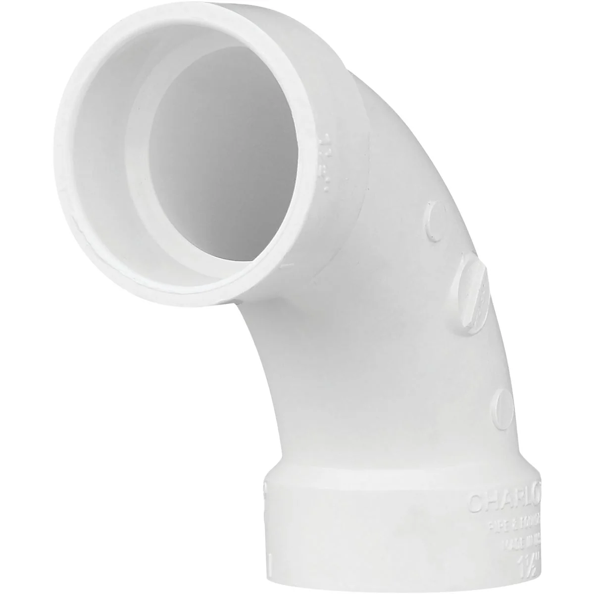 Quality Charlotte Pipe 1-1 2 In. Schedule 40 90 Deg. Long Sweep DWV PVC Elbow 1 4 Bend Next-Generation