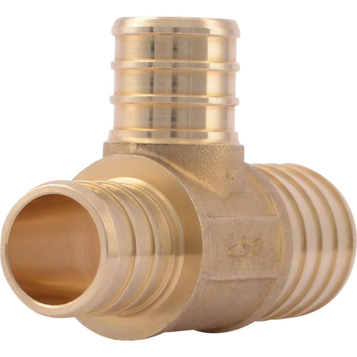 Pure SharkBite 1 In. x 3 4 In. x 3 4 In. Barb Reducing Brass PEX Tee Proven