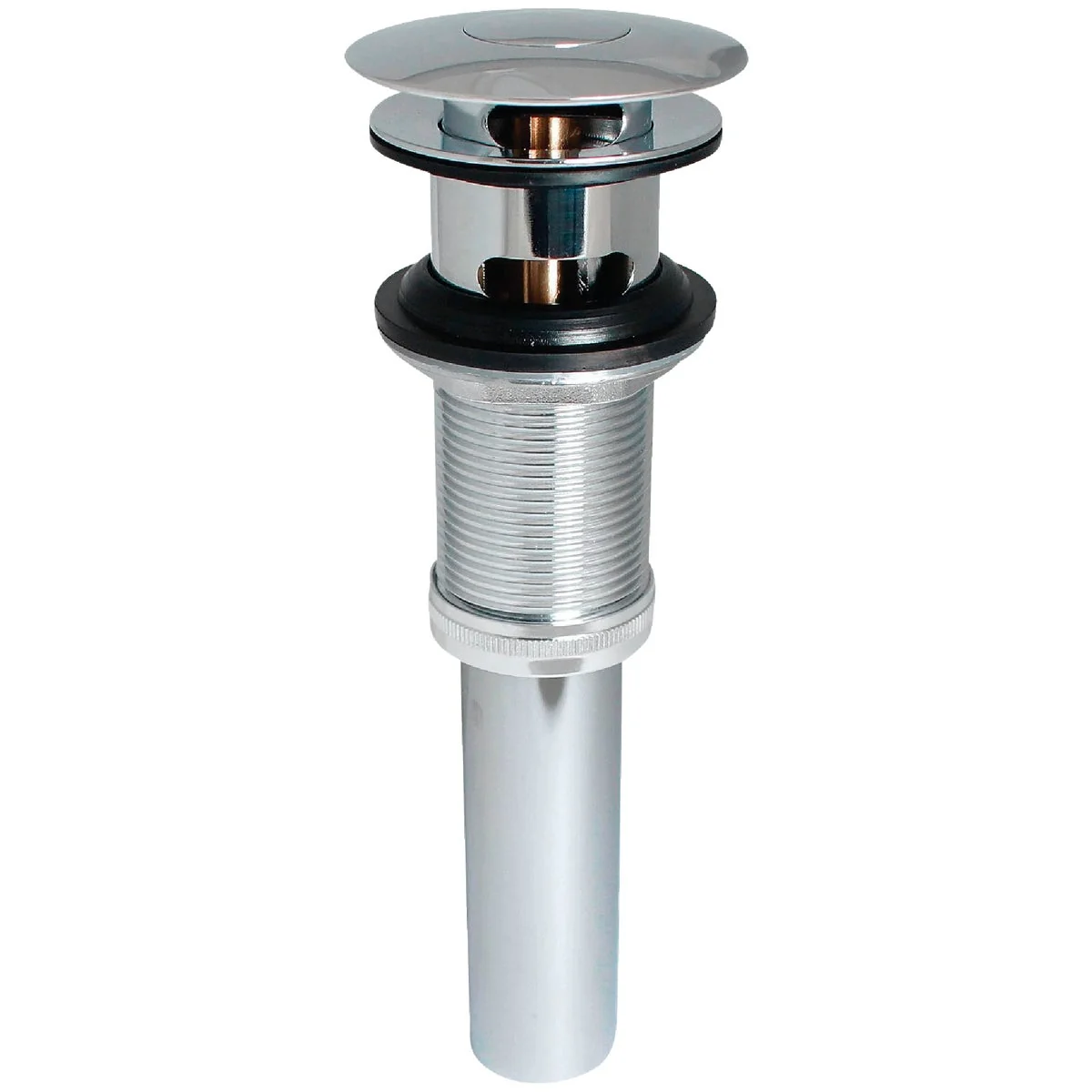 Versatile Keeney 1-1 4 In. Chrome-Plated Brass Universal Push Button Bathroom Sink Drain with Overflow Exceptional
