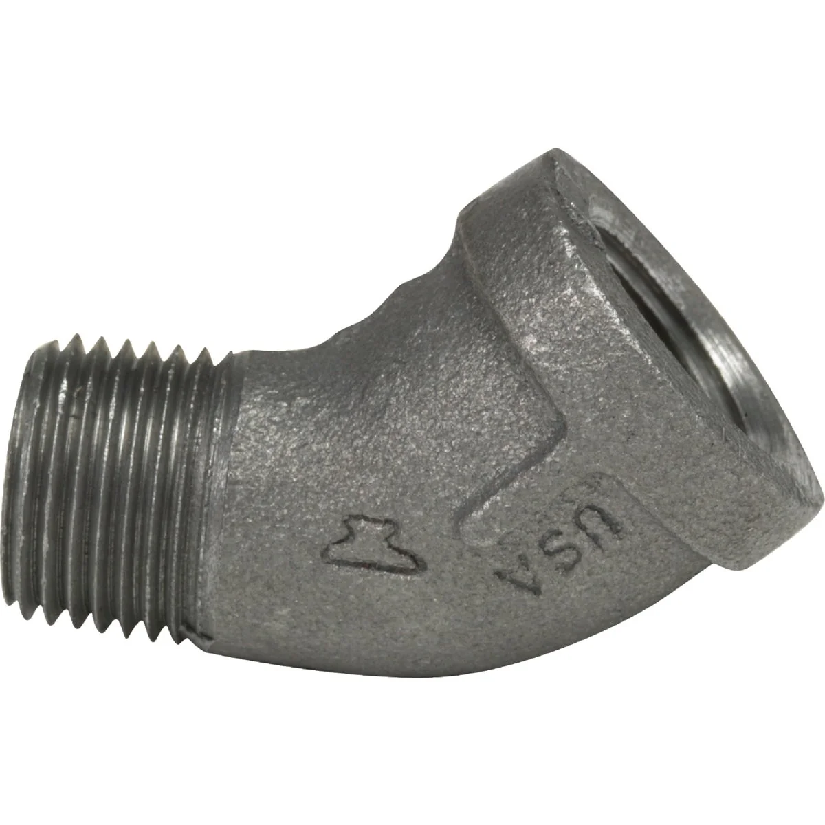 Elegant Anvil 1 2 In. 45 Deg. Street Malleable Black Iron Elbow 1 4 Bend Relaxed