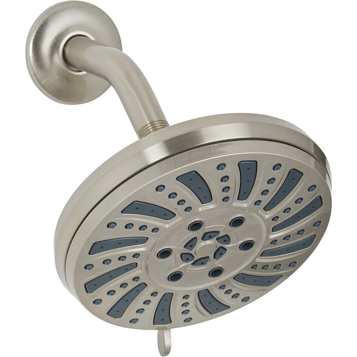 Recyclable Home Impressions 6-Spray 1.8 GPM Fixed Showerhead Brushed Nickel Consistent
