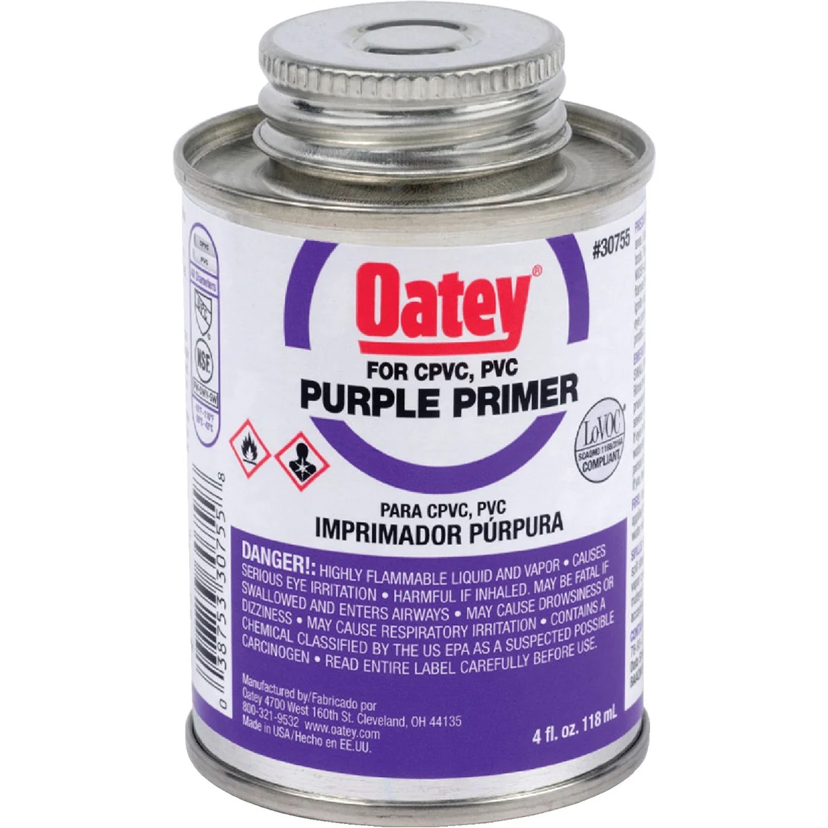 Modern Oatey 4 Oz. Purple Pipe and Fitting Primer for PVC CPVC Exceptional
