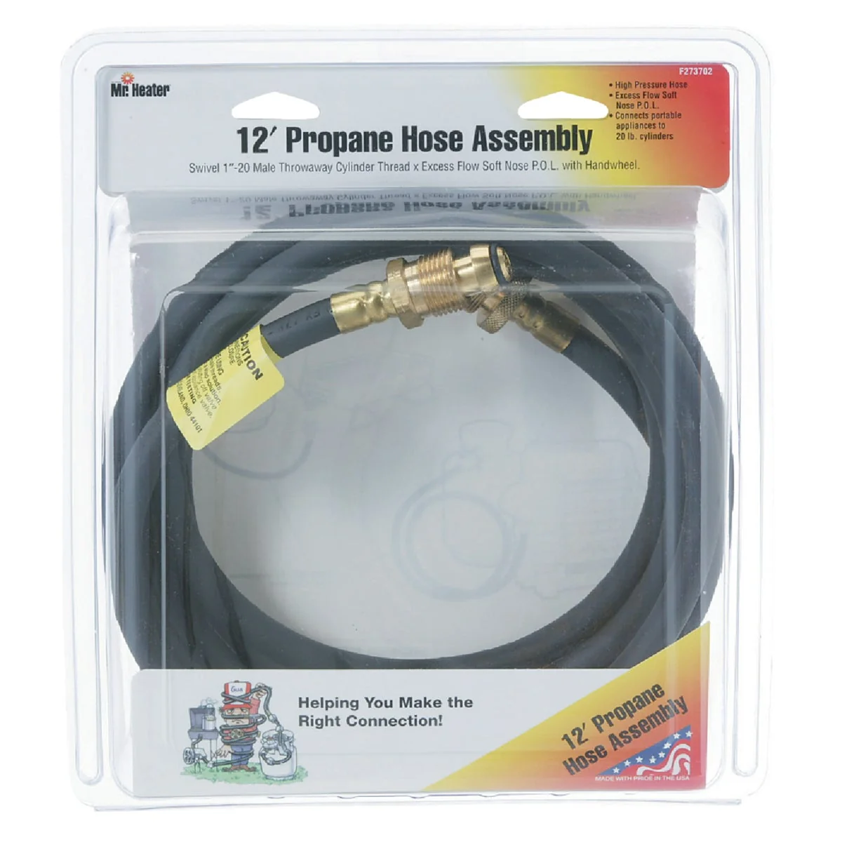 Fast MR. HEATER 12 Ft. x Swivel 1 In.-20 MTCT Mr. Heater Buddy LP Hose Assembly Professional