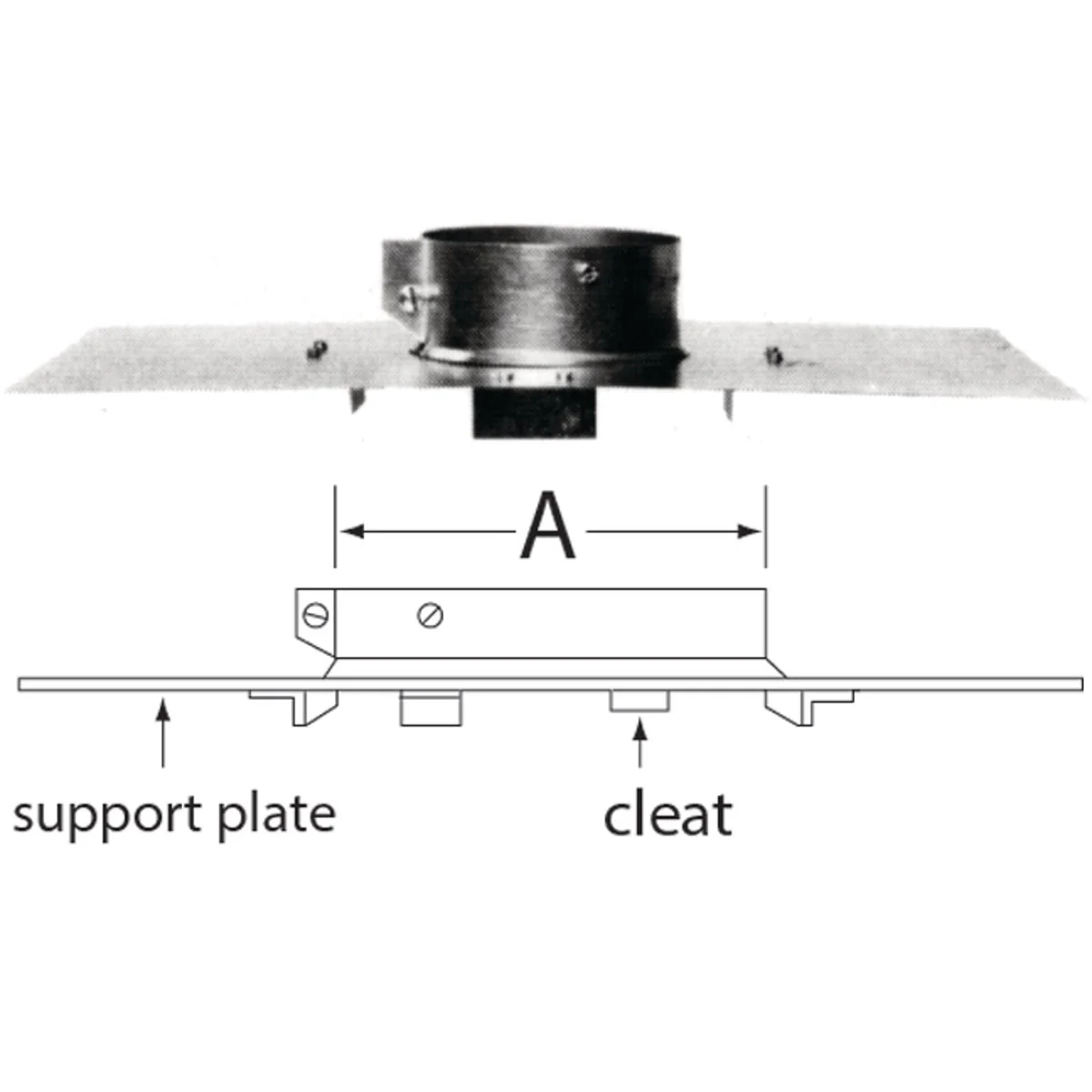 Specialty SELKIRK RV 4 In. x 4-5 8 In. x 17 In. x 10 In. Pipe Support Assembly Unique
