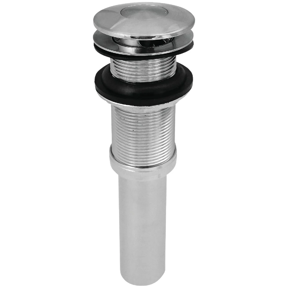 Minimalist Keeney 1-1 4 In. Chrome-Plated Brass Universal Push Button Bathroom Sink Drain without Overflow Fashionable