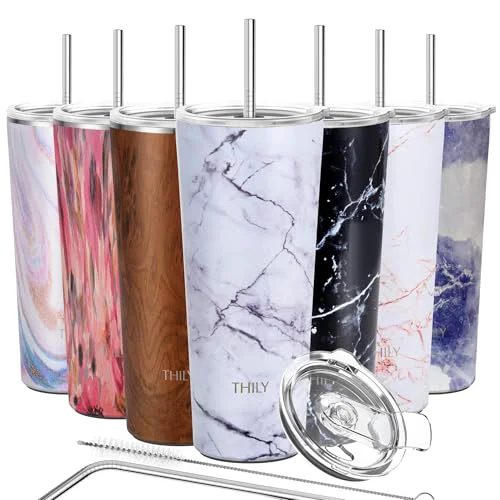 Comfortable Stainless Steel Vacuum Insulated Tumbler Travel Mug 26 oz Coffee Cup with 2 Lids and Straws High-Grade