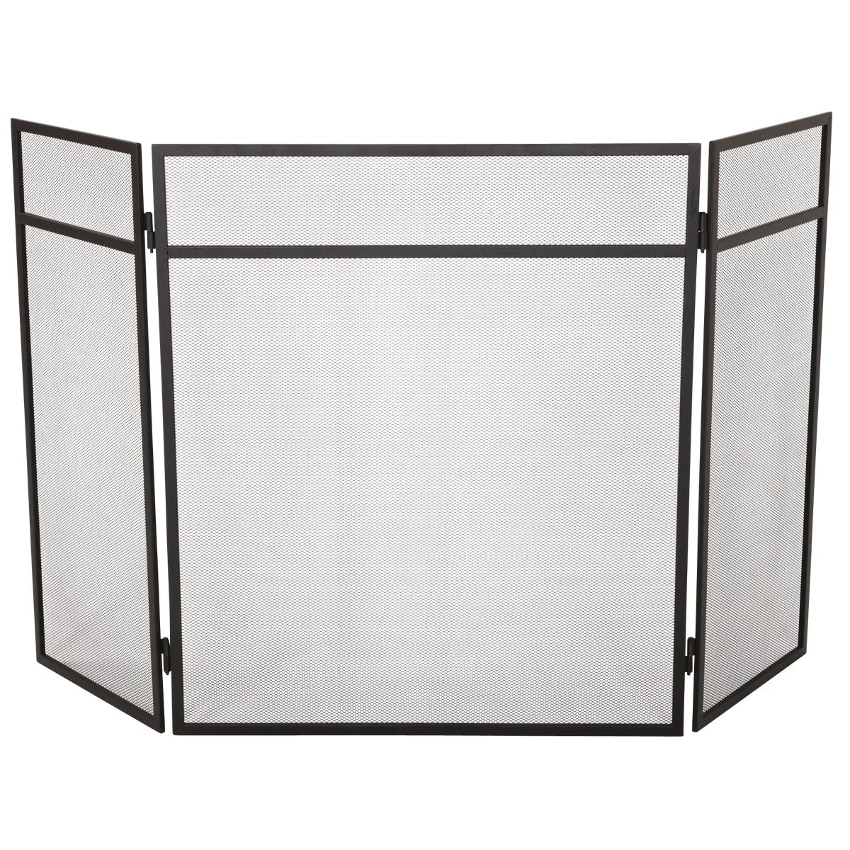 Breathable Home Impressions 3-Panel Black Mesh Decorative Fireplace Screen User-Friendly