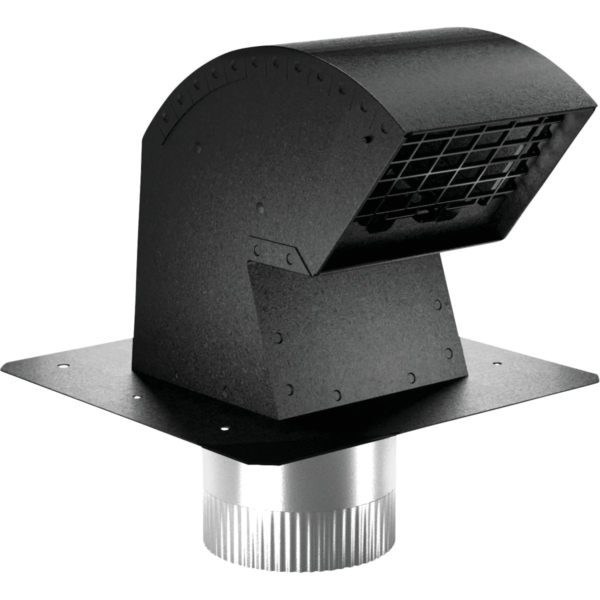 Powerful Imperial 4 In. Black Aluminum R-2 Premium Roof Vent Cap with Collar Crafted