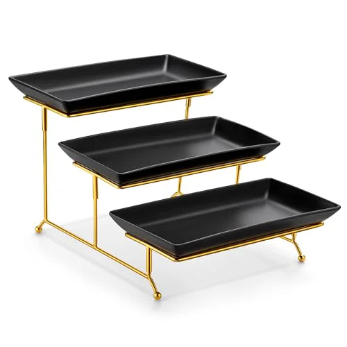 Solid 3 Tier Serving Trays for Party 3 Count Carefully Designed