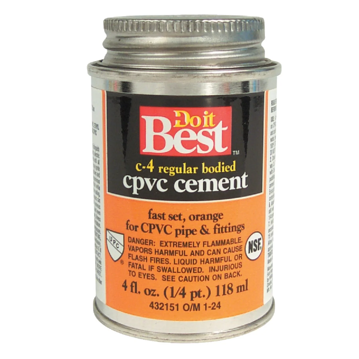 Authentic Do it 4 Oz. Regular Bodied Orange CPVC Cement Premium