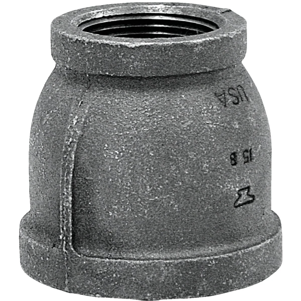 Authentic Anvil 1-1 2 In. x 1-1 4 In. Malleable Black Iron Reducing Coupling Durable