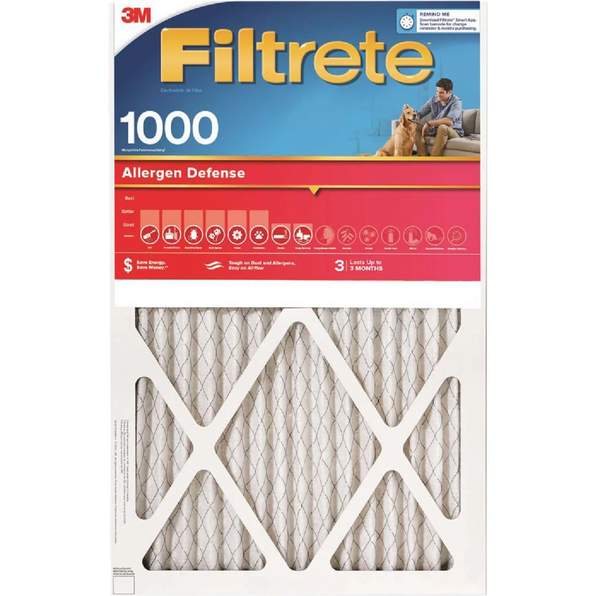 Next-Generation 3M Filtrete 14 In. x 30 In. x 1 In. Allergen Defense 1000 1085 MPR Furnace Filter Exclusive