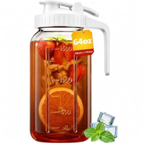 Sophisticated 64oz Mason Jar Pitcher Crafted