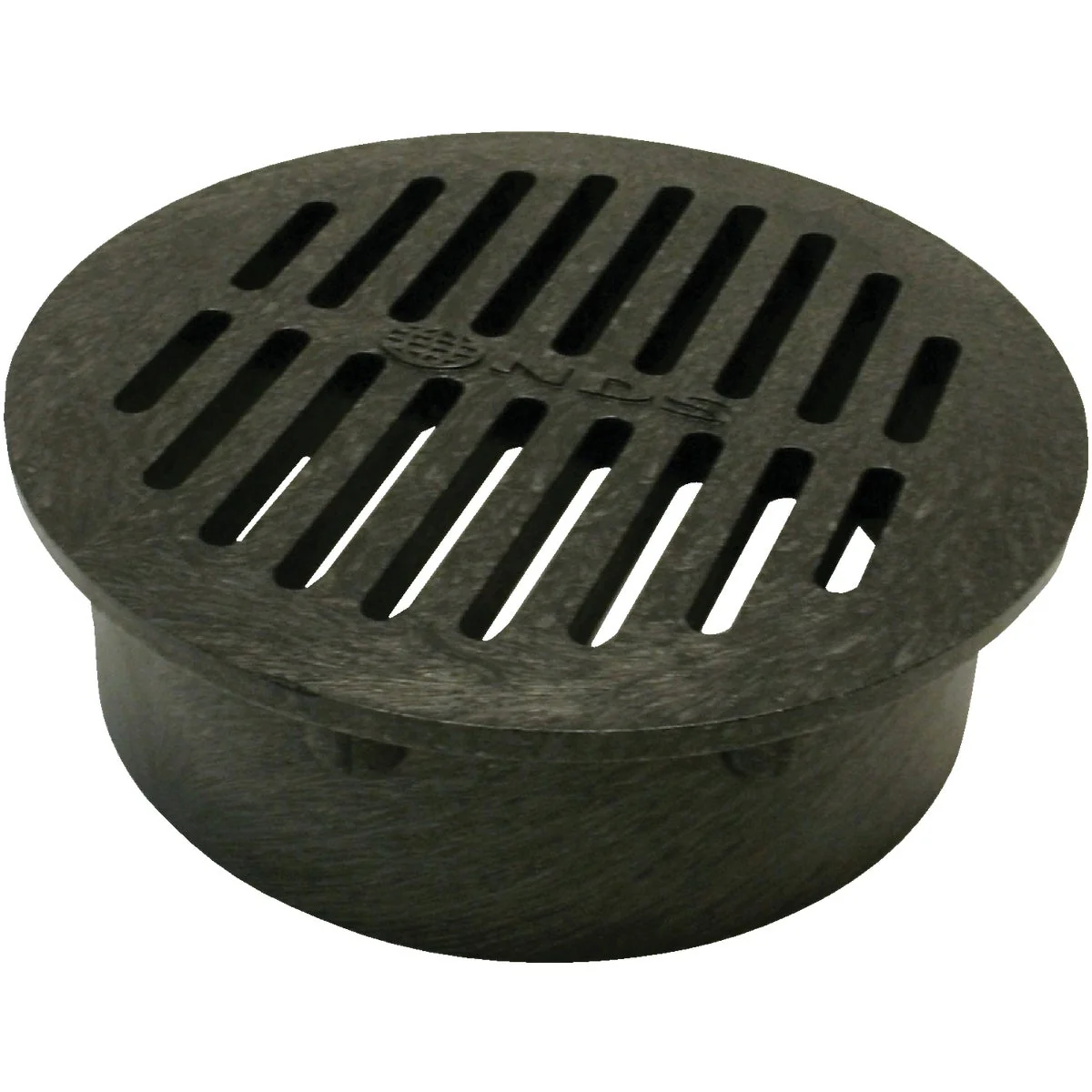 Lightweight NDS 6 In. Black PVC Round Grate Enhanced