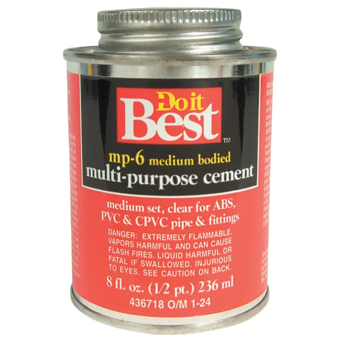 Durable Do it 8 Oz. Medium Bodied Clear Multi Purpose Solvent Cement Exclusive