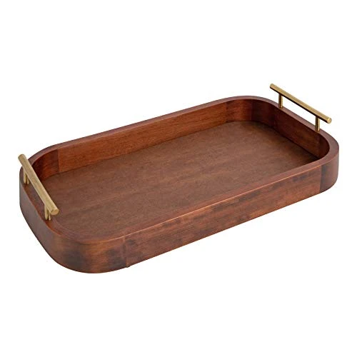 Easy-to-Use Lipton Mid Century Rectangle Wood Tray Trendy