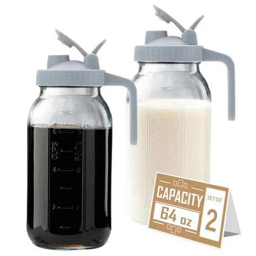 Sophisticated 64oz Glass Pitcher with Lid 2 Count Responsible
