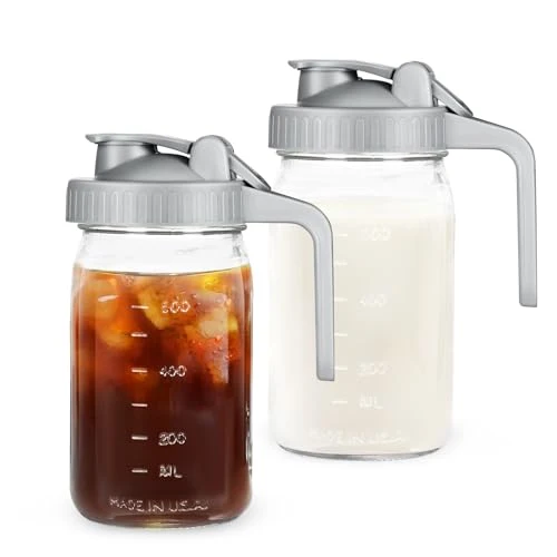 Detailed Creamer Pitcher Jar with Lid 2 Count Enhanced
