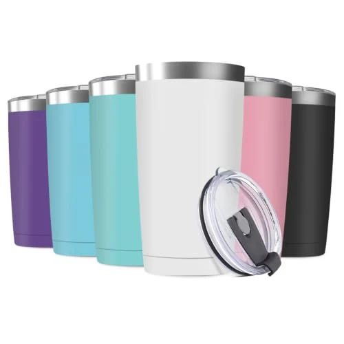 Exceptional 20oz Tumbler Vacuum Insulated Travel Mug with Lids 6 Count Versatile