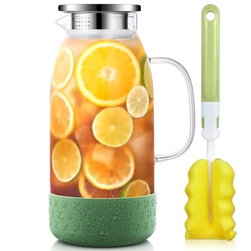 Safe Glass Pitcher with Lid Relaxed