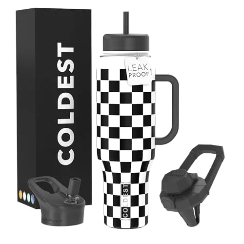 Unique Coldest Tumbler with Handle and Straw Natural