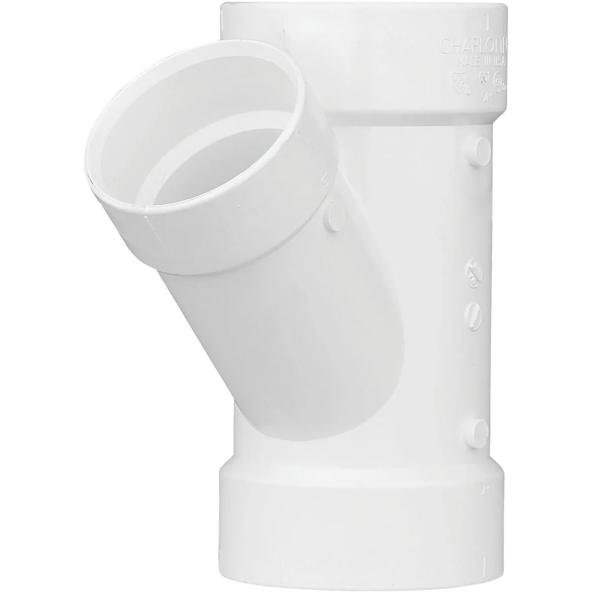 Reusable Charlotte Pipe 3 In. x 1-1 2 In. Schedule 30 DWV Reducing PVC Wye Functional