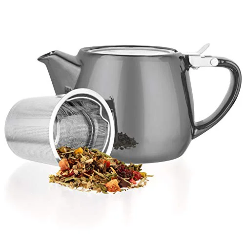 Carefully Designed Pluto Porcelain Small Teapot Grey Expertly Made