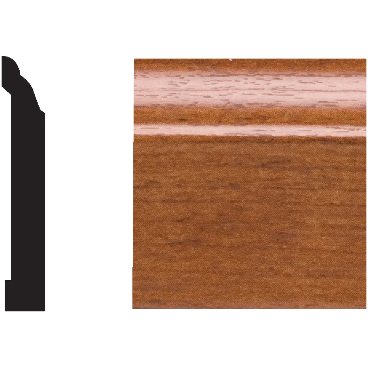 Refined Royal 9 16 In. W. x 3-1 4 In. H. x 8 Ft. L. Gunstock PVC Interior Colonial Base Molding Recyclable