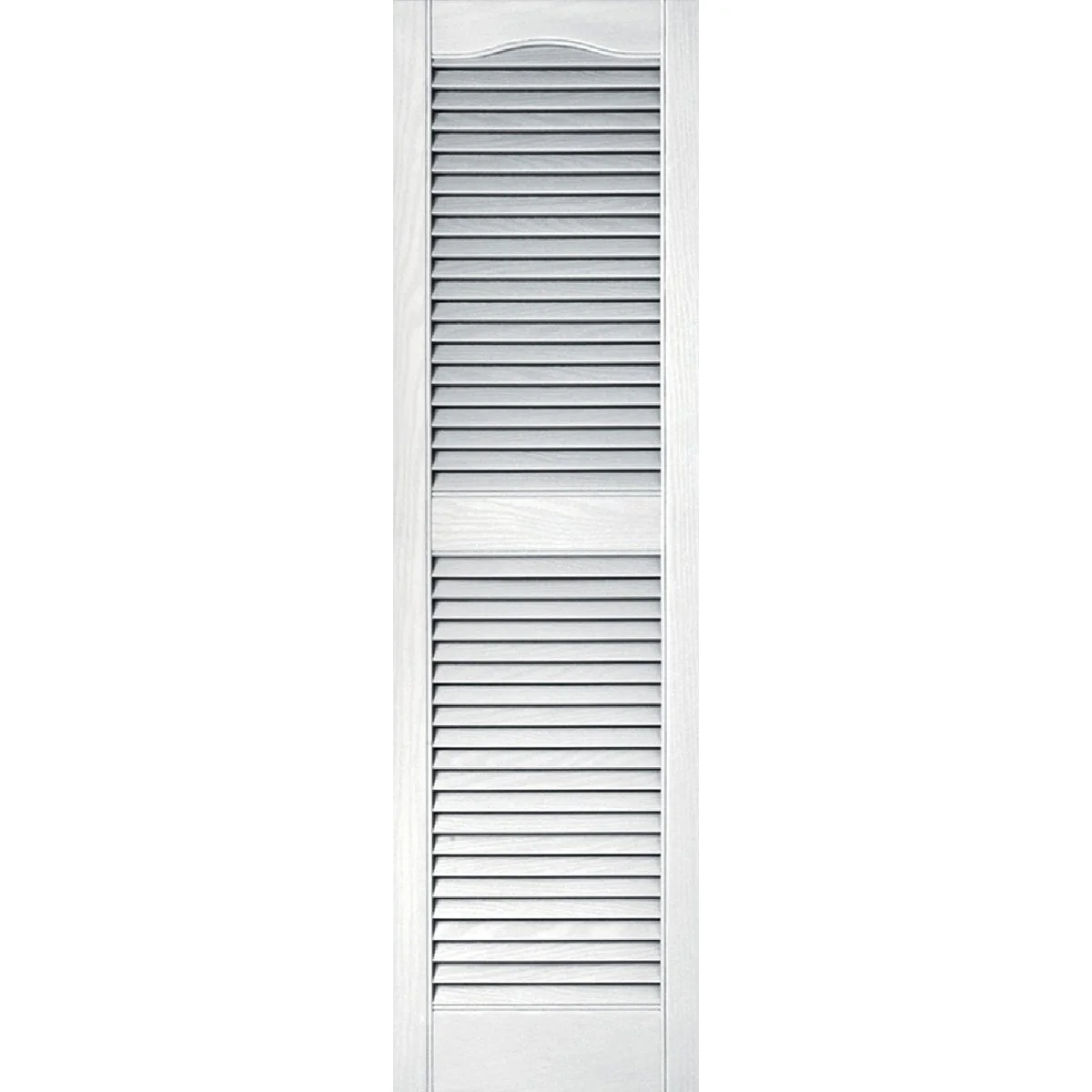 Functional Builders Edge 15 In. x 52 In. Vinyl Louvered Shutter 2-Pack Fine Crafted