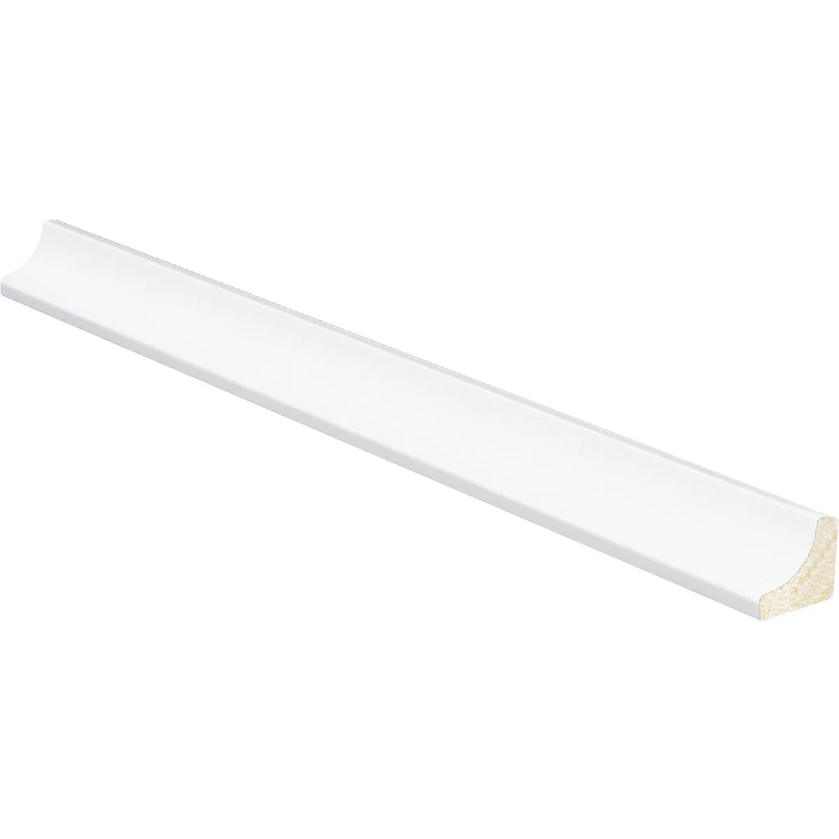 Secure Inteplast Building Products 11 16 In. W. x 11 16 In. H. x 8 Ft. L. Crystal White Polystyrene Cove Molding Minimalist