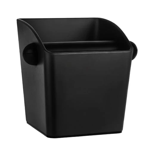 Smooth Espresso Knock Box Square High Side Wall Splash Prevention Design Knock Box Shock Absorbing Non Slip Knock Box Espresso With Removable Knock Bar Espresso Accessories for Home High-Quality